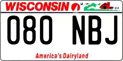 WI license plate 080NBJ