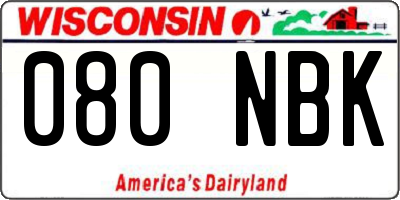 WI license plate 080NBK