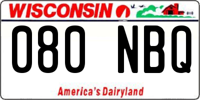 WI license plate 080NBQ