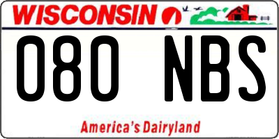 WI license plate 080NBS