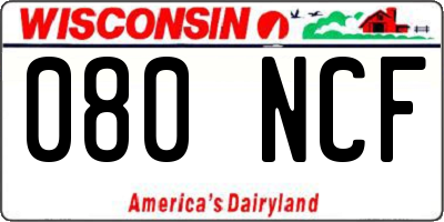 WI license plate 080NCF