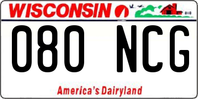 WI license plate 080NCG