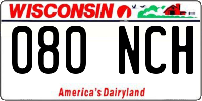 WI license plate 080NCH