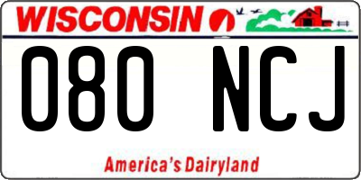 WI license plate 080NCJ