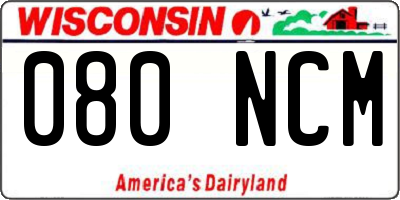 WI license plate 080NCM