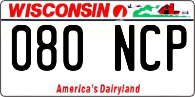WI license plate 080NCP