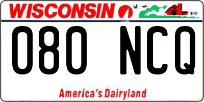 WI license plate 080NCQ