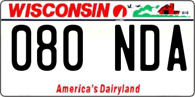 WI license plate 080NDA
