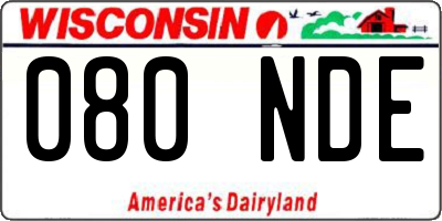 WI license plate 080NDE