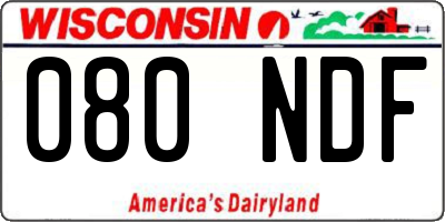 WI license plate 080NDF