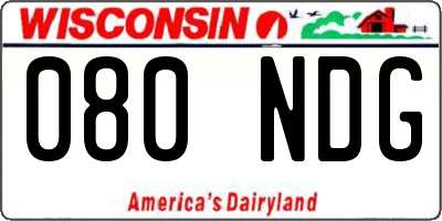 WI license plate 080NDG