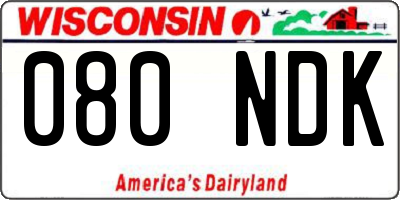 WI license plate 080NDK