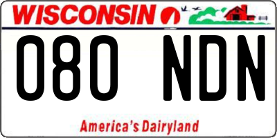 WI license plate 080NDN