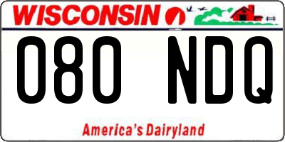 WI license plate 080NDQ