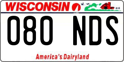 WI license plate 080NDS