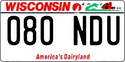 WI license plate 080NDU