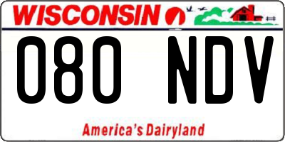 WI license plate 080NDV