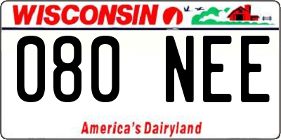 WI license plate 080NEE
