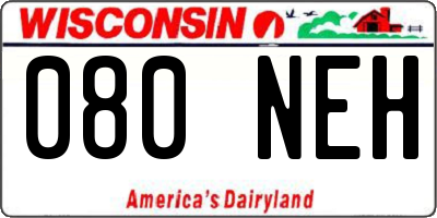 WI license plate 080NEH