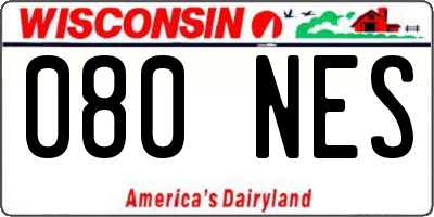 WI license plate 080NES