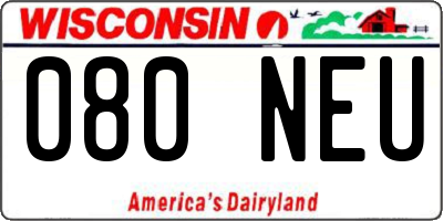 WI license plate 080NEU