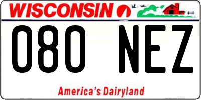 WI license plate 080NEZ
