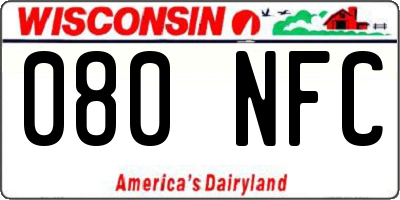 WI license plate 080NFC