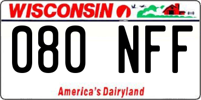 WI license plate 080NFF