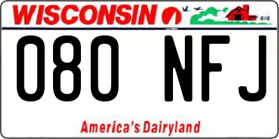 WI license plate 080NFJ