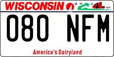 WI license plate 080NFM
