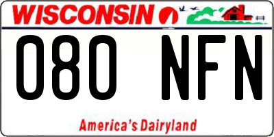 WI license plate 080NFN