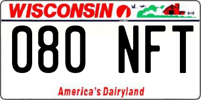 WI license plate 080NFT
