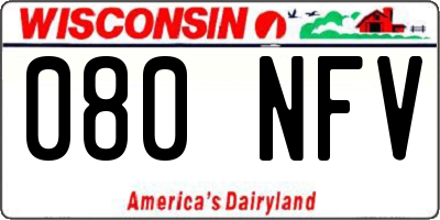 WI license plate 080NFV