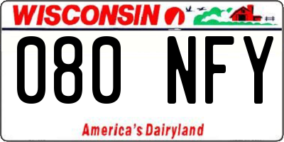 WI license plate 080NFY