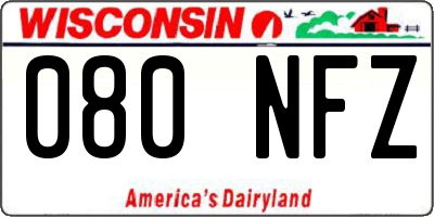 WI license plate 080NFZ
