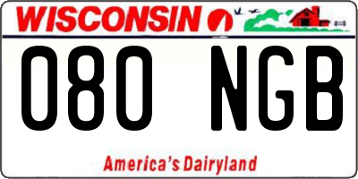 WI license plate 080NGB