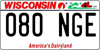 WI license plate 080NGE