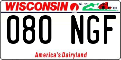 WI license plate 080NGF