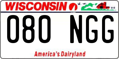 WI license plate 080NGG