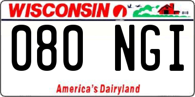 WI license plate 080NGI