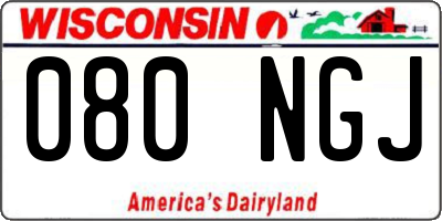 WI license plate 080NGJ