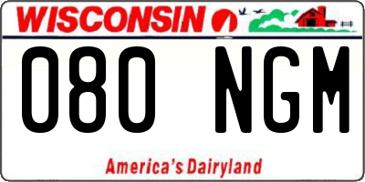 WI license plate 080NGM