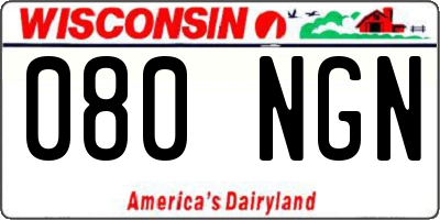WI license plate 080NGN