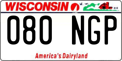 WI license plate 080NGP