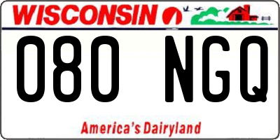 WI license plate 080NGQ