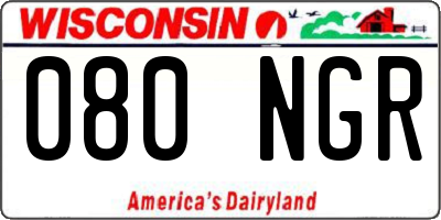 WI license plate 080NGR