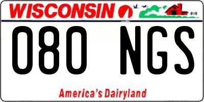 WI license plate 080NGS