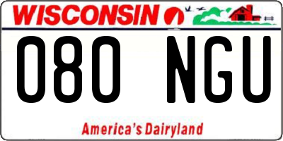WI license plate 080NGU