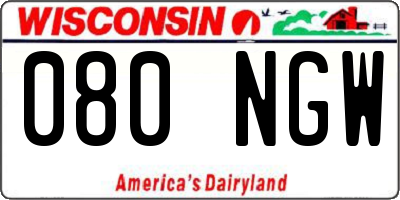 WI license plate 080NGW