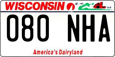 WI license plate 080NHA